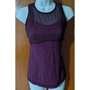 Lululemon Womens Ready Set Sweat Tank Top Raspberry Mesh Women's Sz 6